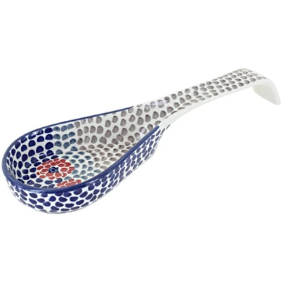 Blue Rose Polish Pottery P164 Manufaktura Large Spoon Rest 8 Blue Rose Polish Pottery P164 Manufaktura Large Spoon Rest - Image 6