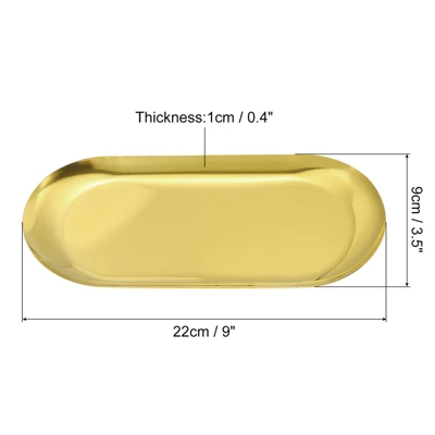 Unique Bargains Stainless Steel Mirror Polished Decorative Rust-resistant Decorative Tray 3 Unique Bargains Stainless Steel Mirror Polished Decorative Rust-resistant Decorative Tray