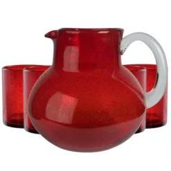 Artland Iris 90oz Hand Blown Pitcher & Set Of 4 14oz DOF Glasses, Lead-Free Bubble Shape Glassware For Stylish Serving And Dining -Target KitchenAid GUEST 5b40fca5 6609 45b9 8f42 cdbd1c1f2257