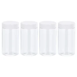 Unique Bargains Round Clear Plastic Empty Jars With White Screw Lid For Storage 4 Pcs -Target KitchenAid GUEST 5b427ba4 351f 48b3 b21d 52255a6d3c5c
