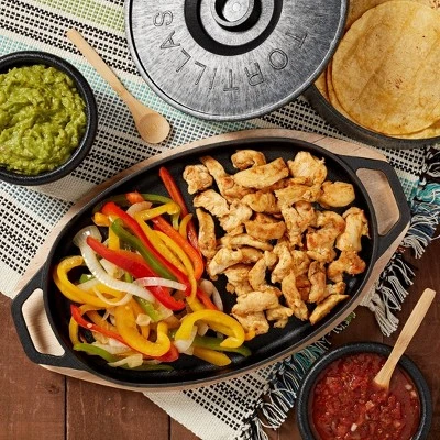 Infuse 8pc Fajita Set: Cast Iron Cookware, Gas & Induction Compatible, Includes Storage Containers & Spoon 5 Infuse 8pc Fajita Set: Cast Iron Cookware, Gas & Induction Compatible, Includes Storage Containers & Spoon - Image 3