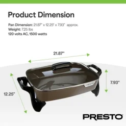 Presto 16" Electric Skillet, Nonstick Kitchen Appliance With Tempered Glass Lid, Gray 12 Presto 16" Electric Skillet, Nonstick Kitchen Appliance With Tempered Glass Lid, Gray -Target KitchenAid GUEST 5bae610e 3003 4941 b78c c4efee91dc1f