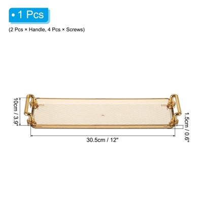 Unique Bargains Modern Rectangular Decorative Elegant Serving Tray With Handle 3 Unique Bargains Modern Rectangular Decorative Elegant Serving Tray With Handle