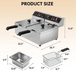 Deep Fryer, 20.7QT Electric Countertop Fryer With 2 Baskets & Lids - 6000W Dual Tank For Restaurant Kitchen -Target KitchenAid GUEST 5cffd99c a0fd 454a 81d2 1a692c1f4b0d