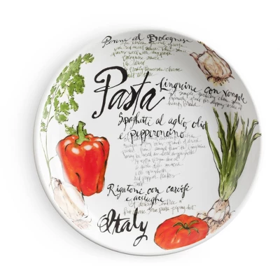 64oz Porcelain Pasta Italiana Serving Bowl - Rosanna: Large Round Microwave & Dishwasher-Safe White Tableware 5 64oz Porcelain Pasta Italiana Serving Bowl - Rosanna: Large Round Microwave & Dishwasher-Safe White Tableware - Image 3