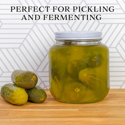 Cornucopia Brands 64oz Clear Wide-Mouth Glass Jar W/ Metal Lid; 2 Quart Food Storage Jar 6 Cornucopia Brands 64oz Clear Wide-Mouth Glass Jar W/ Metal Lid; 2 Quart Food Storage Jar - Image 4