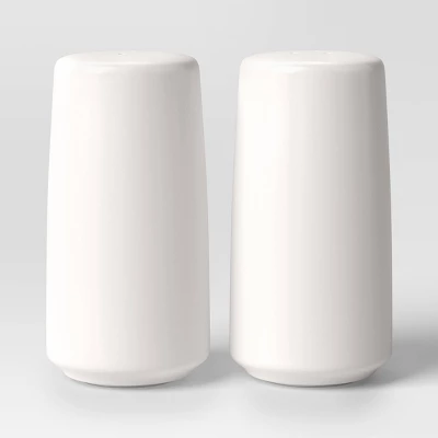 2pc Stoneware Salt And Pepper Shaker White - Threshold™: Hand Wash, 3.5" Height, 1.75" Width, Tableware Set 5 2pc Stoneware Salt And Pepper Shaker White - Threshold™: Hand Wash, 3.5" Height, 1.75" Width, Tableware Set - Image 3