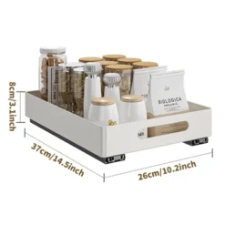 Pull Out Cabinet Organizer,10.2in Slide Out Drawers For Kitchen Inets,Under Sink Pull-Out Home Organizers Carbon Steel Roll Out Shelf Storage