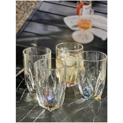 Rainbow Diamond Acrylic Glasses Drinking Set Of 4 Hi Ball (17oz), Plastic Drinking Glasses, BPA Free, Drinkware Set, Drinking Water Glasses 6 Rainbow Diamond Acrylic Glasses Drinking Set Of 4 Hi Ball (17oz), Plastic Drinking Glasses, BPA Free, Drinkware Set, Drinking Water Glasses - Image 4