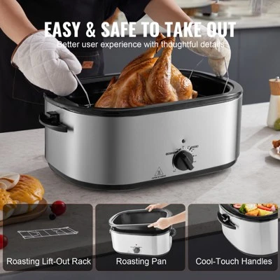 VEVOR Electric Roaster Oven, 26 QT Turkey Roaster Oven With Self-Basting Lid,1450W Roaster Oven With Defrost & Warm Function, Adjustable Temperature 7 VEVOR Electric Roaster Oven, 26 QT Turkey Roaster Oven With Self-Basting Lid,1450W Roaster Oven With Defrost & Warm Function, Adjustable Temperature - Image 5