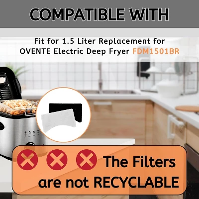 Nispira FDM1501BR Charcoal Oil Vapor Air Fryer Replacement Filters For OVENTE 1.5 Liter Electric Deep Fryer, 3 Packs 5 Nispira FDM1501BR Charcoal Oil Vapor Air Fryer Replacement Filters For OVENTE 1.5 Liter Electric Deep Fryer, 3 Packs - Image 3