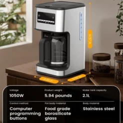 Kismile 14-Cup Drip Coffee Maker - 24-Hour Programmable Drip Coffee Machine, Bold Brew Mode, Auto Pause, Keep Warm Function -Target KitchenAid GUEST 5e081f12 2c86 4354 a41e 7ea14b0750ea