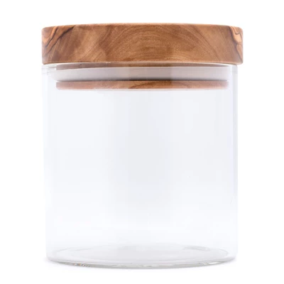 Berard Glass Storage Jar With Olive Wood Lid, 13.5-ounce 3 Berard Glass Storage Jar With Olive Wood Lid, 13.5-ounce