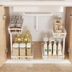 Boersma Adjustable Height 2-Tier Metal Drawer Organizer – Under Sink Storage Rack With Sliding Baskets For Kitchen, Bathroom, Pantry，Black -Target KitchenAid GUEST 5e5374c3 32f6 4513 b79f fa03f540ec71