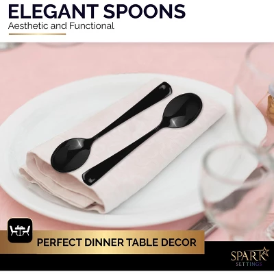 Plastic Spoons Disposable 50 Pack, Heavy Duty Plastic Silverware, Plastic Cutlery Ideal For Hot And Cold Food, Plastic Utensils - SparkSettings 7 Plastic Spoons Disposable 50 Pack, Heavy Duty Plastic Silverware, Plastic Cutlery Ideal For Hot And Cold Food, Plastic Utensils - SparkSettings - Image 5