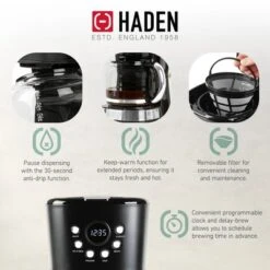 Haden Heritage 4 Slice Wide Slot Stainless Steel Toaster Bundled With 12 Cup Programmable Drip Coffee Maker Coffee Machine, Black & Chrome -Target KitchenAid GUEST 5e9c6235 09fd 4ea5 870c 81342f3e5c6e