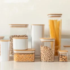 OU Airtight Food Storage Container 6.3cup, Clear Plastic Food Storage Container With Leak Proof Bamboo Lid, Stackable Kitchen Pantry Organizer -Target KitchenAid GUEST 5f552003 be05 4ac3 bb33 5383687d9464 1