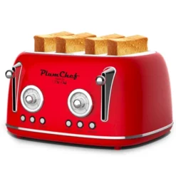 ELJGET Toaster 4 Slice, Retro Stainless With 6 Bread Shade Settings, 1.5''Wide Slots Toaster With Cancel/Defrost/Bagel, Dual Independent Control Panel