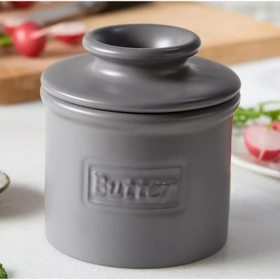 Butter Bell® Crock – Café Matte Gray Ceramic Butter Keeper, Modern Matte Butter Dish For Fresh, Spreadable Butter 7 Butter Bell® Crock – Café Matte Gray Ceramic Butter Keeper, Modern Matte Butter Dish For Fresh, Spreadable Butter - Image 5
