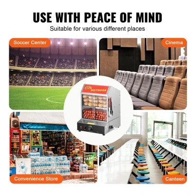 VEVOR Hot Dog Steamer, 28.5QT, 2-Tier Hot Dog Hut Steamer, 86℉~185℉ Temperature Control, Electric Bun Warmer With Tempered Glass Slide Doors 8 VEVOR Hot Dog Steamer, 28.5QT, 2-Tier Hot Dog Hut Steamer, 86℉~185℉ Temperature Control, Electric Bun Warmer With Tempered Glass Slide Doors - Image 6