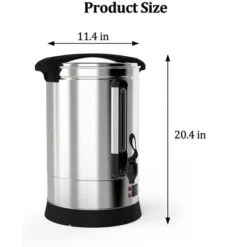 GustoWave Commercial Coffee Urn, Stainless Steel Large Coffee Dispenser For Catering, Events, Weddings & Parties, Heavy-Duty