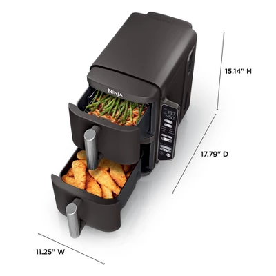 Ninja DoubleStack 8qt 6-in-1, 2-Basket Air Fryer With Space Saving Design Gray SL201: Metal & Plastic, Hand Wash, Dishwasher-Safe 17 Ninja DoubleStack 8qt 6-in-1, 2-Basket Air Fryer With Space Saving Design Gray SL201: Metal & Plastic, Hand Wash, Dishwasher-Safe - Image 15