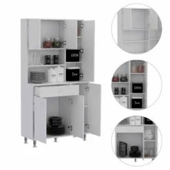 Depot E-Shop 90 Kitchen Pantry Cabinet, Two Open Shelves, One Drawer, Multiple Cabinets -Target KitchenAid GUEST 615656d3 509a 43cf a6a6 4137344bbe40