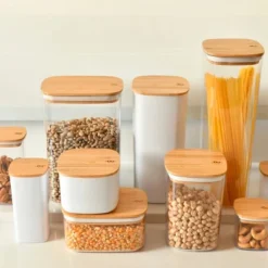 OU Airtight Food Storage Container 8.4cup, Clear Plastic Food Storage Container With Leak Proof Bamboo Lid, Stackable Kitchen Pantry Organizer -Target KitchenAid GUEST 61b8be96 fca7 4d5e 8030 3bd622150dd0