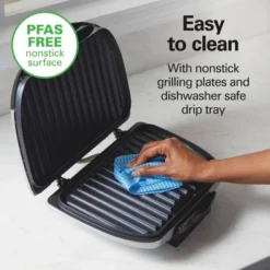 Hamilton Beach Indoor Grill Black And Stainless Steel 25371: Nonstick Surface, 1200W, Hand Wash, BBQ Cooking, 1-Year Warranty -Target KitchenAid GUEST 61f5d1b7 7f3c 4286 9de3 396a7afd6f4e