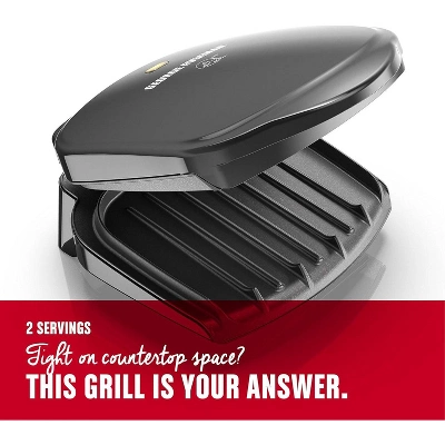 George Foreman GR10B 2-Serving Classic Plate Electric Indoor Grill And Panini Press, Black 4 George Foreman GR10B 2-Serving Classic Plate Electric Indoor Grill And Panini Press, Black - Image 2