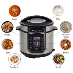 MegaChef 6 Quart Digital Pressure Cooker: Stainless Steel, Locking Lid, Dishwasher-Safe, 1000W, Silver -Target KitchenAid GUEST 62343270 ff11 4329 94f1 03d80a9945bd