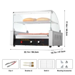 VEVOR Hot Dog Roller, 11 Rollers 30 Hot Dogs Capacity, 1650W Stainless Sausage Grill Cooker Machine With Dual Temp Control Glass Hood Acrylic Cover 16 VEVOR Hot Dog Roller, 11 Rollers 30 Hot Dogs Capacity, 1650W Stainless Sausage Grill Cooker Machine With Dual Temp Control Glass Hood Acrylic Cover -Target KitchenAid GUEST 623d6803 9ce7 4a2a a795 5d68e7aacecd