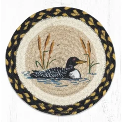 Earth Rugs Loon & Cattail Cotton Round Trivet – Farmhouse Rustic Décor 10"x10" -Target KitchenAid GUEST 624aabe3 b25b 4de8 ba96 a1e52302267c