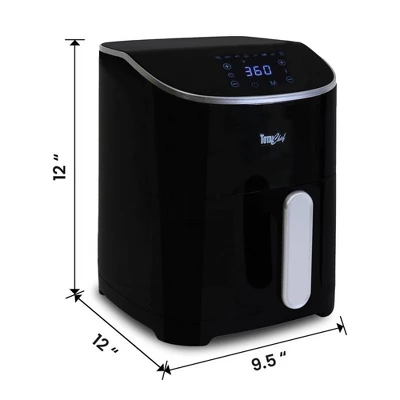 Total Chef Digital Air Fryer 5 Qt 8 Cooking Presets Touch Controls: Black, 1300W, Grill & Bake, Dishwasher-Safe Parts 11 Total Chef Digital Air Fryer 5 Qt 8 Cooking Presets Touch Controls: Black, 1300W, Grill & Bake, Dishwasher-Safe Parts - Image 9