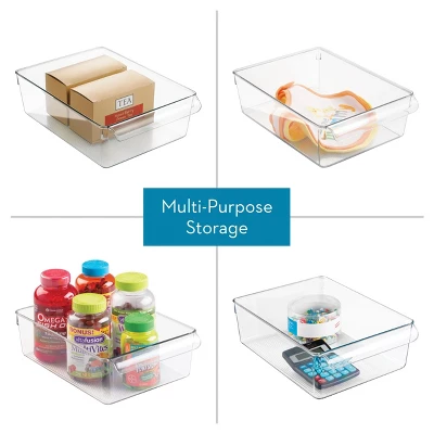 MDesign Fridge Storage Tray With Handle - Set Of 4 - Clear 10 MDesign Fridge Storage Tray With Handle - Set Of 4 - Clear - Image 8