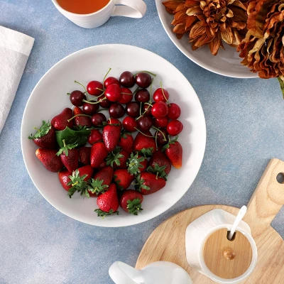 Gibson Home 2 Piece 11 Inch Round Fine Ceramic Serving Bowl Set In White 7 Gibson Home 2 Piece 11 Inch Round Fine Ceramic Serving Bowl Set In White - Image 5