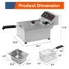 Electric Deep Fryer, Removable Frying Basket Adjustable Temperature