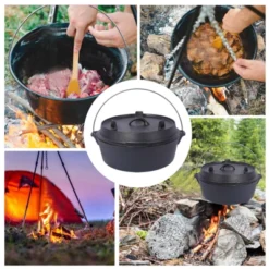 DSVIMOY Outdoor Dutch Ovens. 12 Quart Grill Cookware With Skillet Lid And Pot Rack For Camping Fireplace Cooking, Black, 15.3"*17"*7.8" 9 DSVIMOY Outdoor Dutch Ovens. 12 Quart Grill Cookware With Skillet Lid And Pot Rack For Camping Fireplace Cooking, Black, 15.3"*17"*7.8" -Target KitchenAid GUEST 6364e093 084e 4243 9844 f23e729fea81 1
