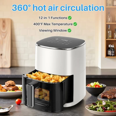 IULULU Air Fryer, 6-Qt With View Window, 12-in-1, 400°F Max 5 IULULU Air Fryer, 6-Qt With View Window, 12-in-1, 400°F Max - Image 3