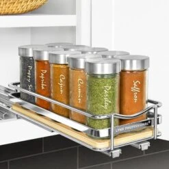 Lynk Professional Slide Out Vertical 4.25" Single Metal/Wood Spice Rack Silver: Kitchen Cupboard Organizer, Pull Out Storage -Target KitchenAid GUEST 63c76843 88ca 41f0 a378 e620e56d37b8