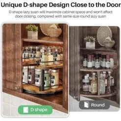 BRINJOY Lazy Susan Organizer Spice Rack - Spice Organization For Cabinet Height Adjustable Rotating Lazy Turntable, Pantry Kitchen Wood (12 Inch) -Target KitchenAid GUEST 63fcf054 42a5 46f8 8893 1ebb7e5d468a