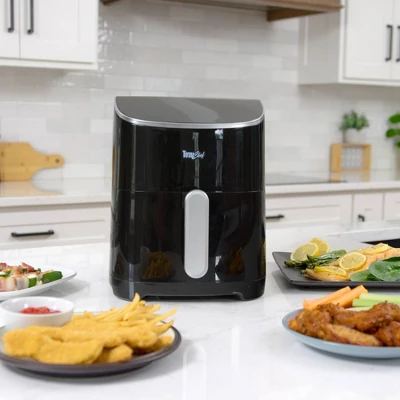 Total Chef Digital Air Fryer 5 Qt 8 Cooking Presets Touch Controls: Black, 1300W, Grill & Bake, Dishwasher-Safe Parts 3 Total Chef Digital Air Fryer 5 Qt 8 Cooking Presets Touch Controls: Black, 1300W, Grill & Bake, Dishwasher-Safe Parts