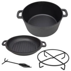 DSVIMOY 3-In-1 Outdoor Oven, 5 Quart Dutch Ovens With Pot Rack And Lid Lifter, Black, 12.5"*10.2"*6.2" -Target KitchenAid GUEST 6410e22e 1b2d 44af 906a 3d4ddb4114c2
