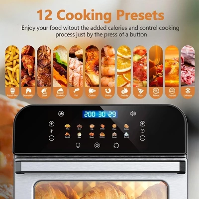 WHALL 12QT Touchscreen Air Fryer Oven With 12 Pre-set Cooking Menus, Clear Viewing Window, Up To 95% Less Oil For Healthier, Convenient Meals 5 WHALL 12QT Touchscreen Air Fryer Oven With 12 Pre-set Cooking Menus, Clear Viewing Window, Up To 95% Less Oil For Healthier, Convenient Meals - Image 3