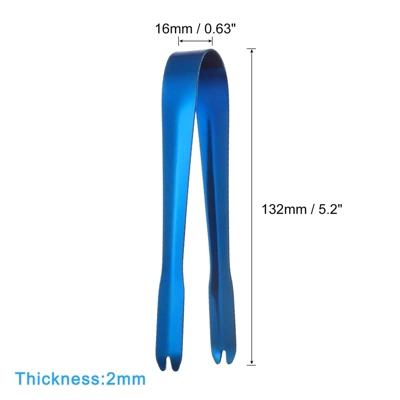 Unique Bargains Stainless Steel Ice Tongs For Appetizers, Charcuterie, Dessert, Tea Party, Bar, Cafe Serving 5.2" Blue 3 Pcs 3 Unique Bargains Stainless Steel Ice Tongs For Appetizers, Charcuterie, Dessert, Tea Party, Bar, Cafe Serving 5.2" Blue 3 Pcs