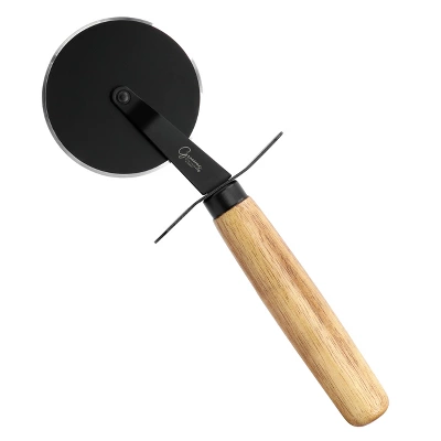 Gibson Elite 2 Piece Acacia Wood Serving Board And Pizza Cutter Set In Brown 4 Gibson Elite 2 Piece Acacia Wood Serving Board And Pizza Cutter Set In Brown - Image 2