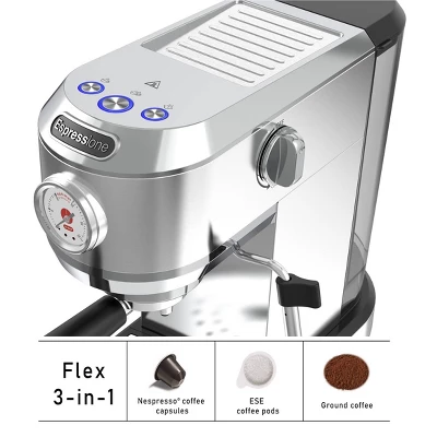 Espressione 3-in-1 Plastic/Metal Espresso Maker Stainless Steel Finish: Electric Coffee Machine For Ground, Capsules & Pods 17 Espressione 3-in-1 Plastic/Metal Espresso Maker Stainless Steel Finish: Electric Coffee Machine For Ground, Capsules & Pods - Image 15