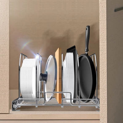 VEVOR Pan And Pot Rack, Expandable Pull Out Under Cabinet Organizer, Cookie Sheet Baking Pans Tray Organization, Adjustable Wire Dividers 3 VEVOR Pan And Pot Rack, Expandable Pull Out Under Cabinet Organizer, Cookie Sheet Baking Pans Tray Organization, Adjustable Wire Dividers