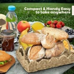 BRINJOY 14" Woven Seagrass Tray With Scalloped Edge - Bohemian Decorative Tray With Handles For Coffee Table Ottoman Festive Decor, Brown -Target KitchenAid GUEST 656df8a4 b185 4e25 a826 c13db67c1e0b