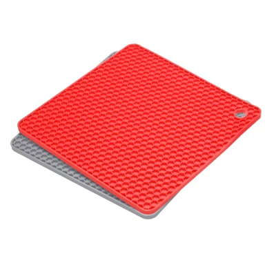 Unique Bargains Silicone Heat Resistant Non-Slip Kitchen Trivet Mats Light Gray, Red 2 Pcs 5 Unique Bargains Silicone Heat Resistant Non-Slip Kitchen Trivet Mats Light Gray, Red 2 Pcs - Image 3